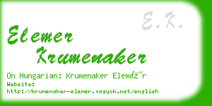 elemer krumenaker business card